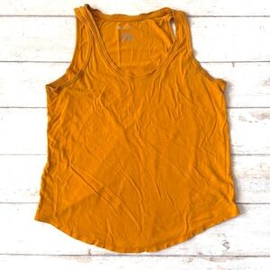 Women’s S/M Tank Top Mustard Yellow Sleeveless Shirt Size Small